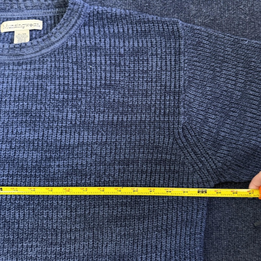 Munsingwear Sweater Mens XL Blue Waffle-Knit Acrylic Crewneck Pullover Casual - Picture 3 of 6